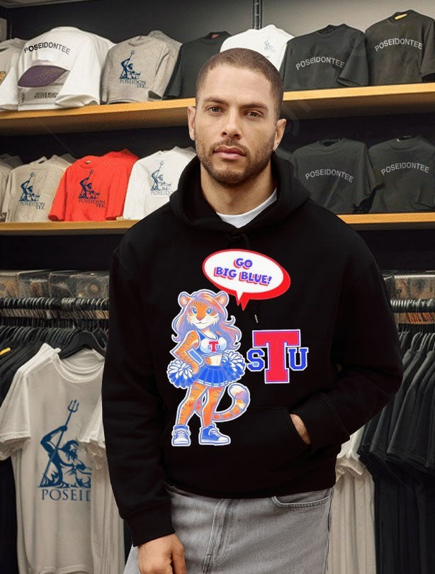 Tiger Cheerleader Go Big Blue Louisiana Tech Bulldogs Unisex