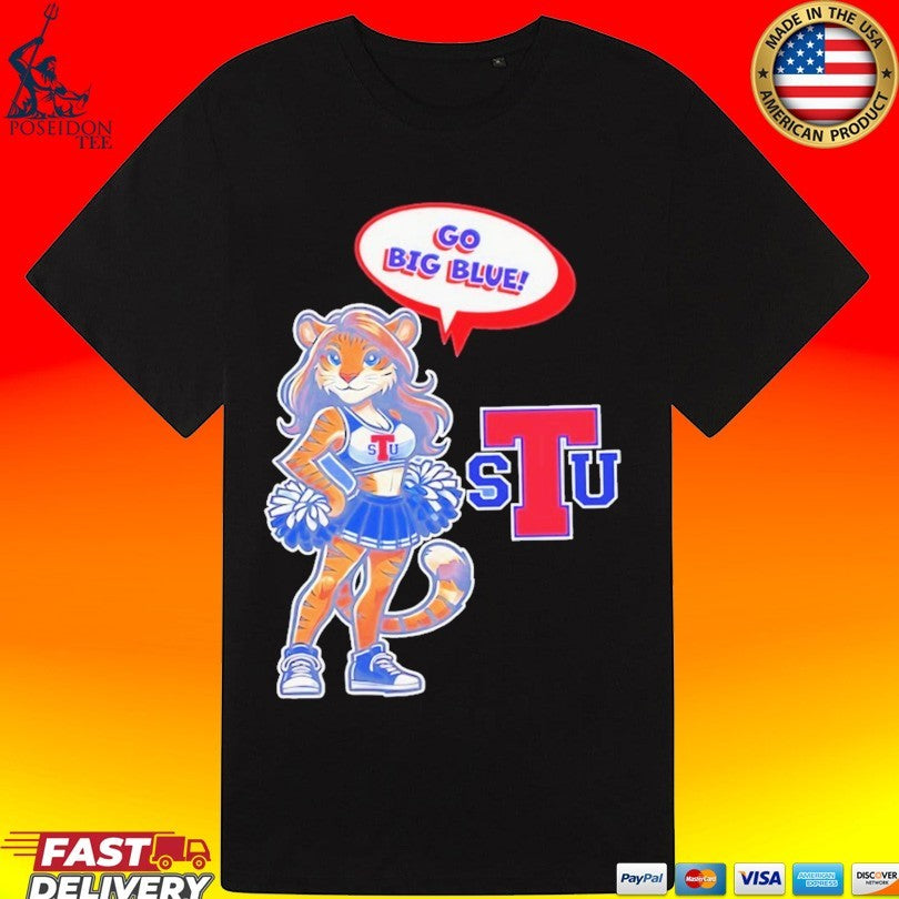 Tiger Cheerleader Go Big Blue Louisiana Tech Bulldogs Unisex