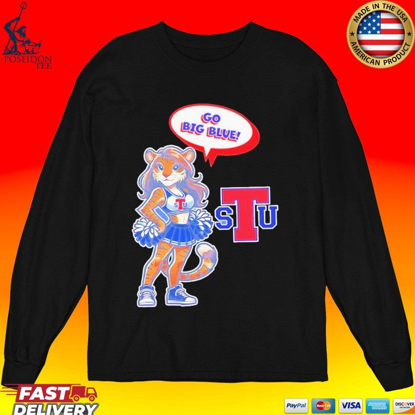 Tiger Cheerleader Go Big Blue Louisiana Tech Bulldogs Unisex
