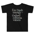 Em Dash Energy Oxford Comma Values Kid's Toddler Tee Unisex