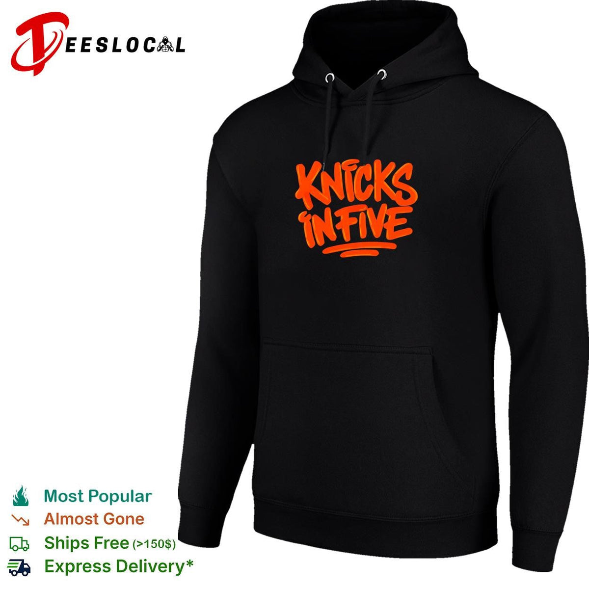 Knicks in five hand lettered graffiti style basketball graphic shirt Unisex