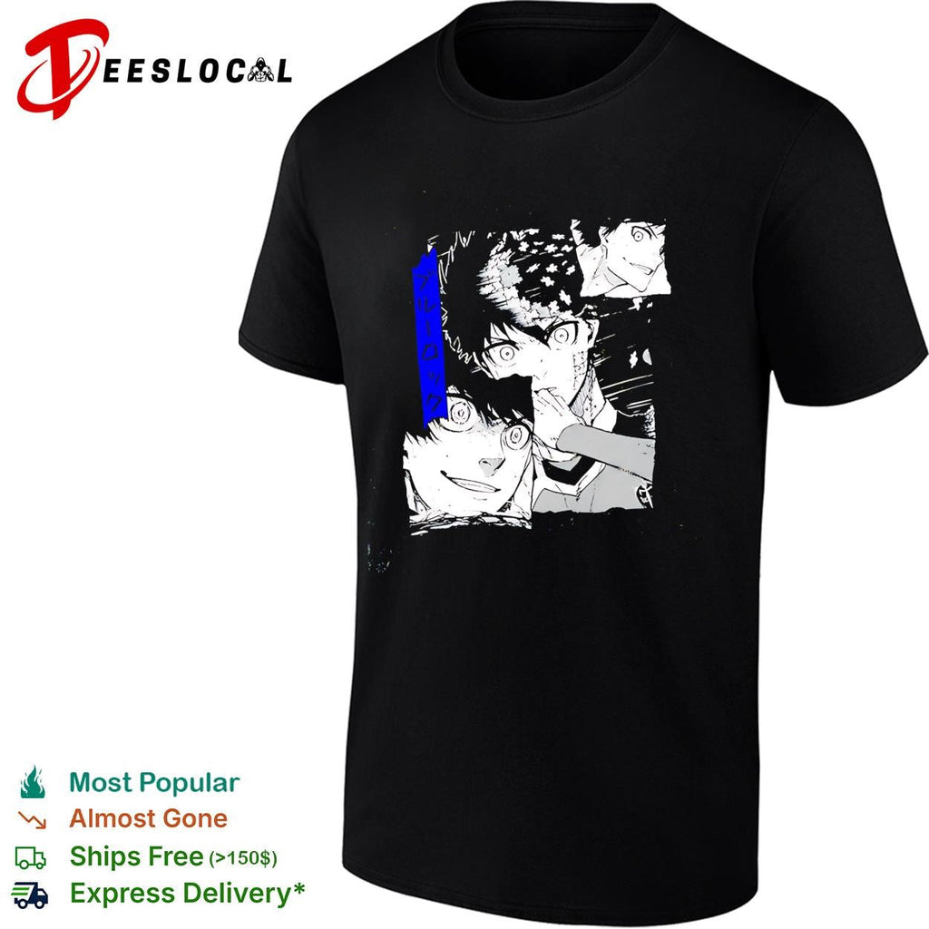 Blue Lock manga panel collage intense eyes black and white illustration shirt Unisex