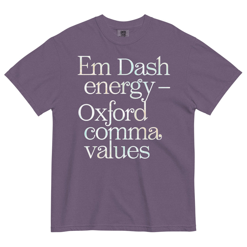 Em Dash Energy Oxford Comma Values Men's Relaxed Fit Tee Unisex