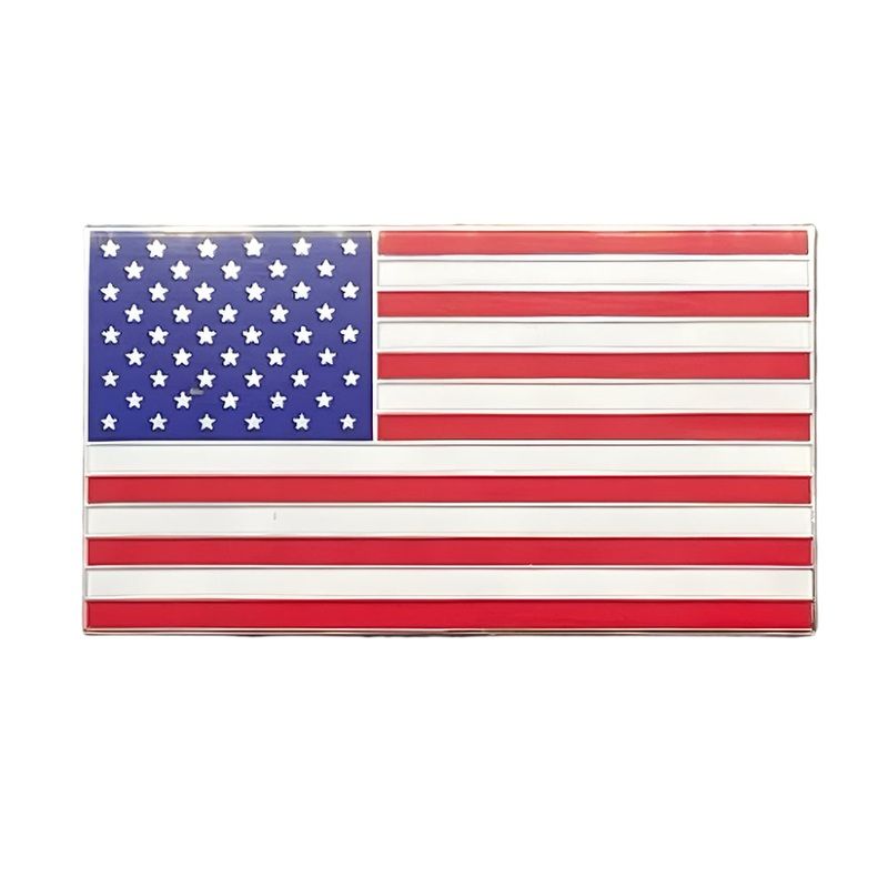 USA Flag Chrome and Enamel Badge Self Adhesive