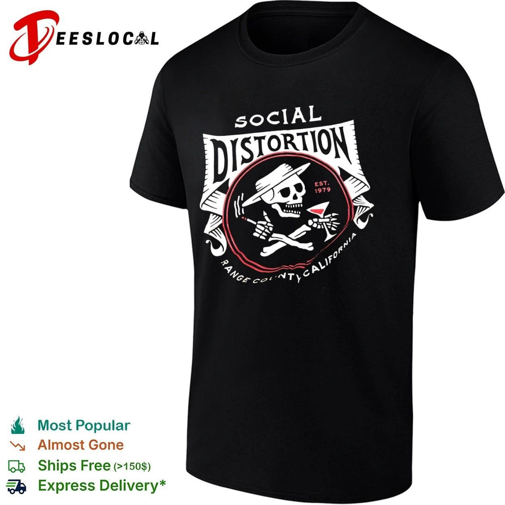 Social Distortion Est 1979 Range County California Skull Martini Unisex
