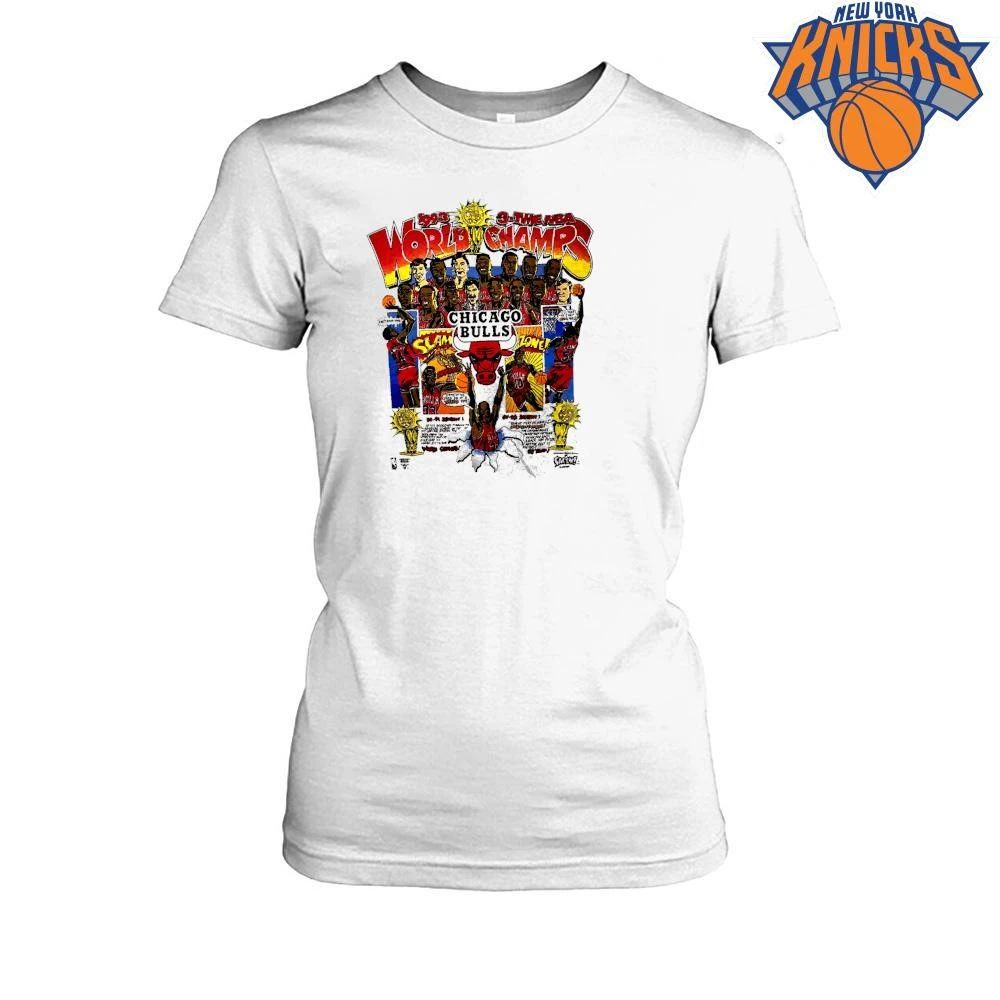 Chicago Bulls 1993 World Champs 3-Time NBA Champions Vintage Comic Bootleg shirt Unisex