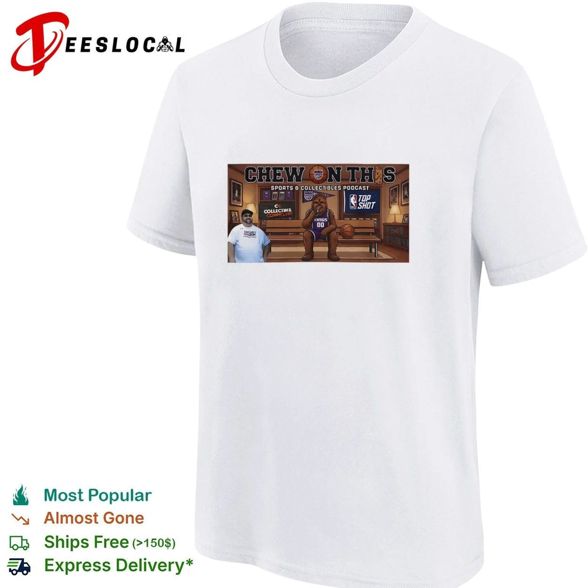 Chew on This Sports and Collectibles Podcast Sacramento Kings Chewbacca Unisex
