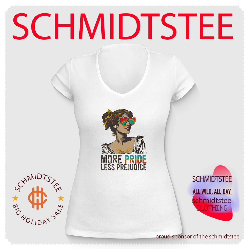 More Pride Less Prejudice LGBTQ Rainbow Heart Sunglasses shirt Unisex