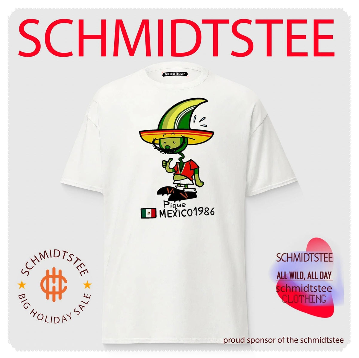 Pique Mexico 1986 World Cup Mascot FIFA shirt Unisex