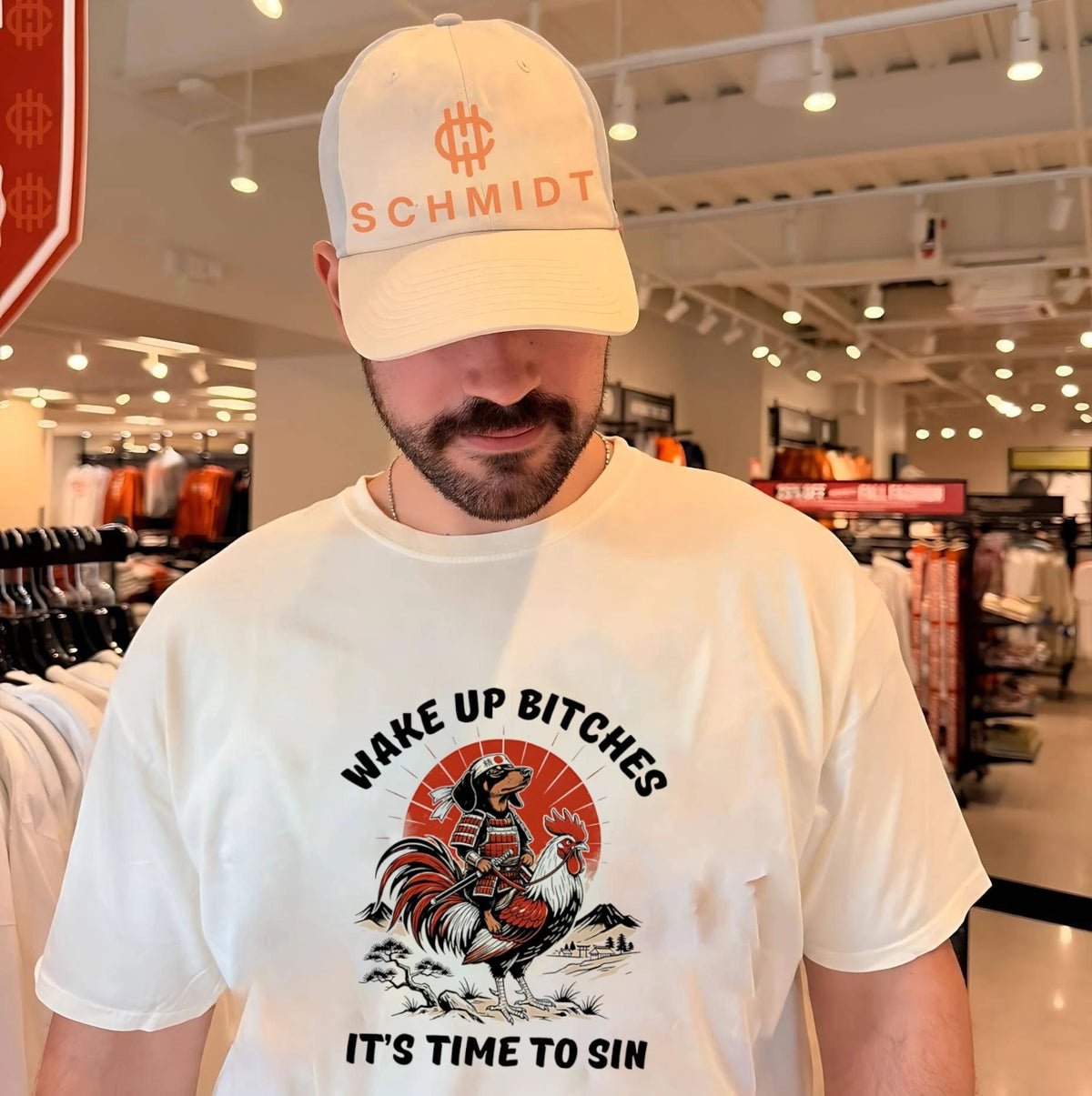 Wake up bitches it’s time to sin Samurai riding Rooster humorous Japanese shirt Unisex