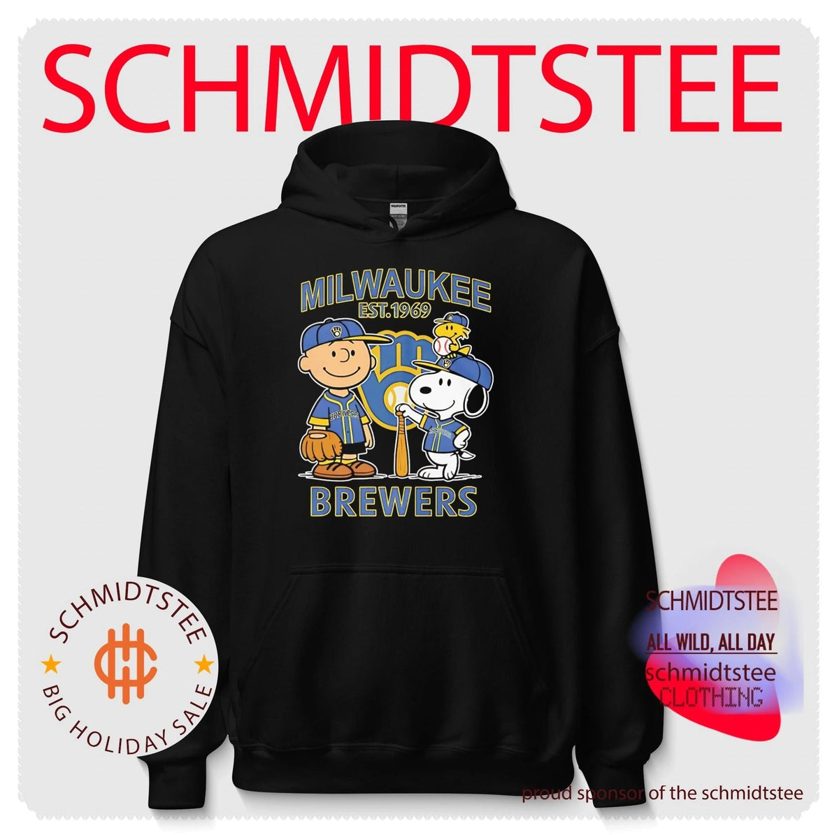 Peanuts x Milwaukee Brewers Baseball est 1969 shirt Unisex