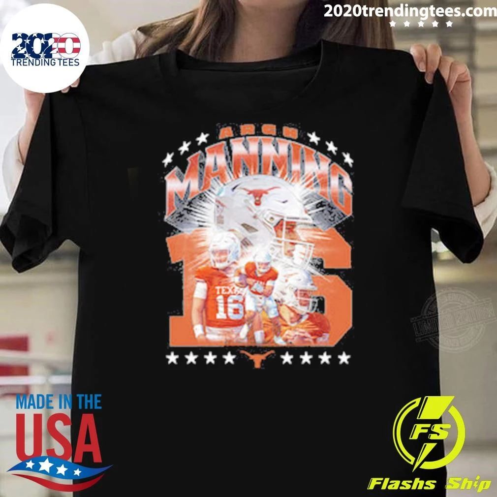 Texas Longhorns NCAA Football Arch Manning Collage Shirt