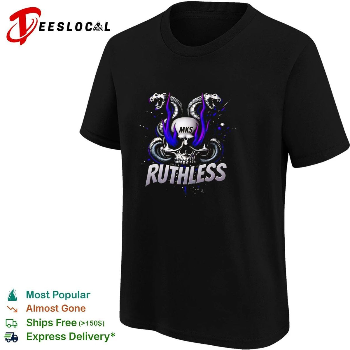 MKS Ruthless Skull and Snakes gothic Unisex