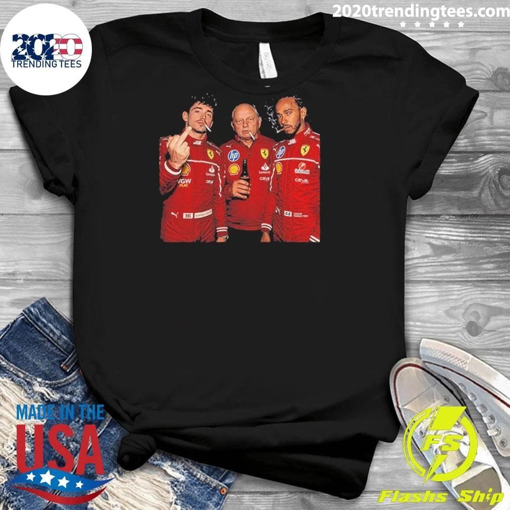 Lewis Hamilton Charles Leclerc Vintage Scuderia F1 Bootleg Graphic Shirt