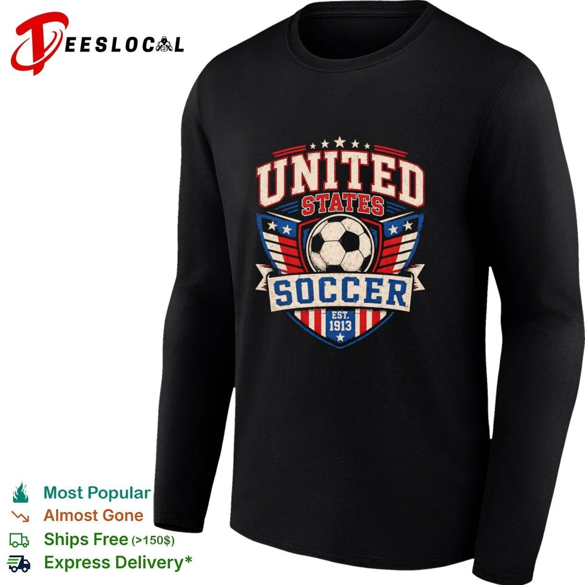 United States Soccer Est 1913 Patriotic Shield Unisex