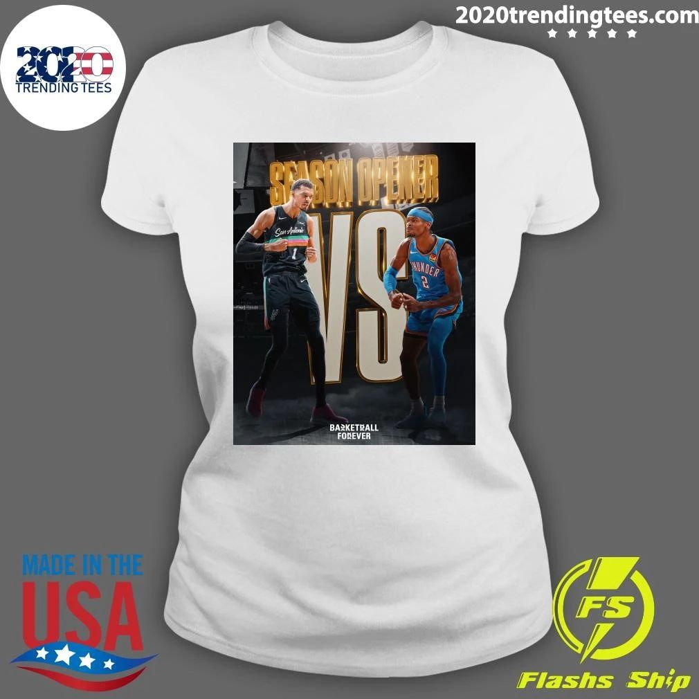 2026 NBA Season Opener San Antonio Spurs vs Oklahoma City Thunder Basketball Shirt