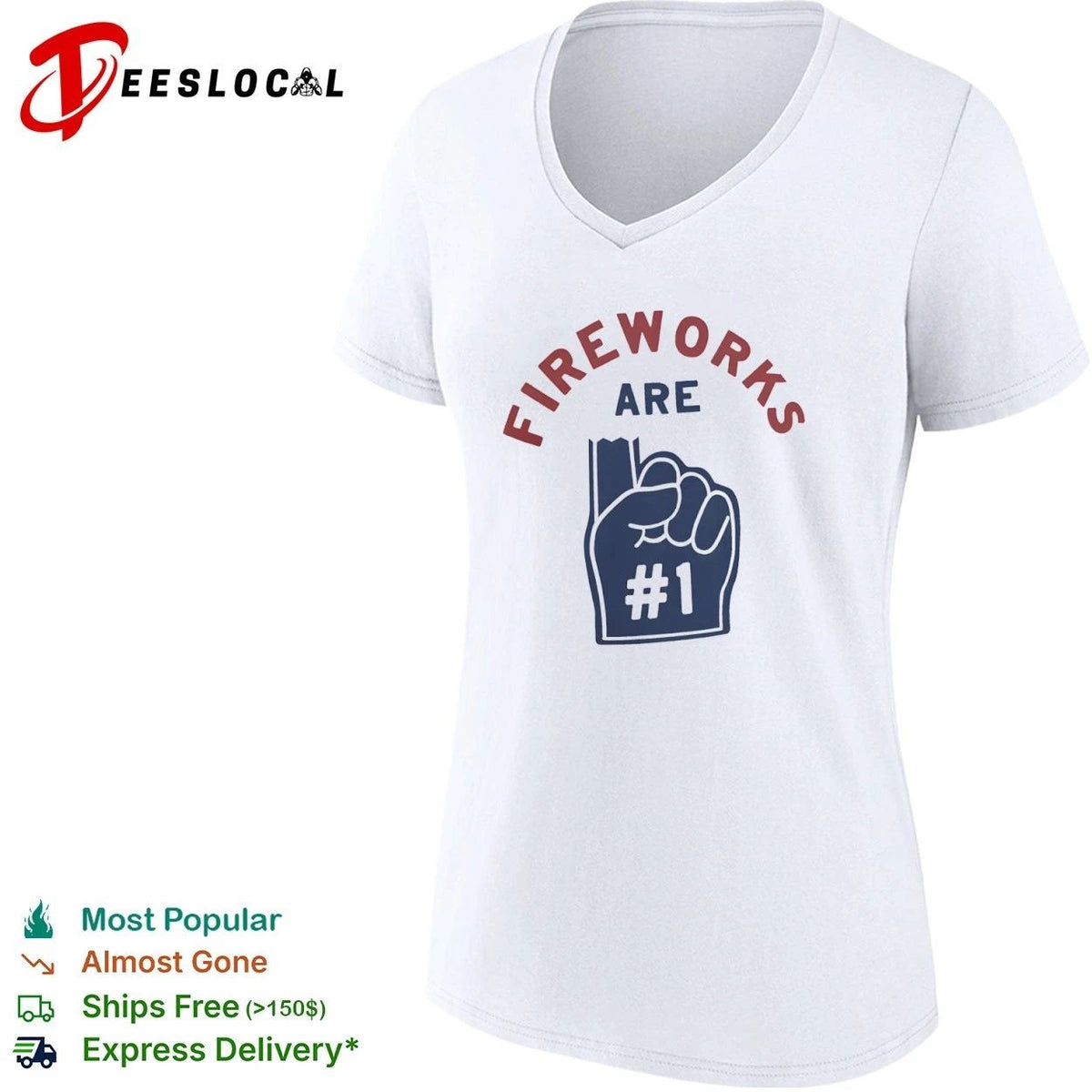 Fireworks Are Number 1 Blown Up Foam Finger 4th of July Unisex