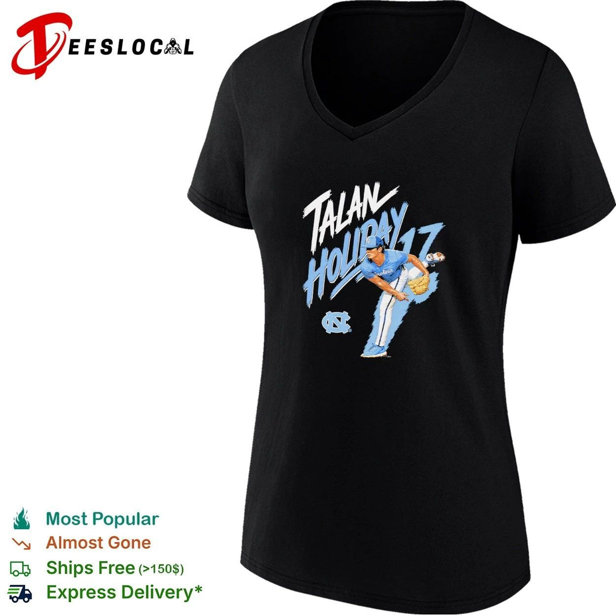 Talan Holliday 17 North Carolina Tar Heels Baseball Unisex