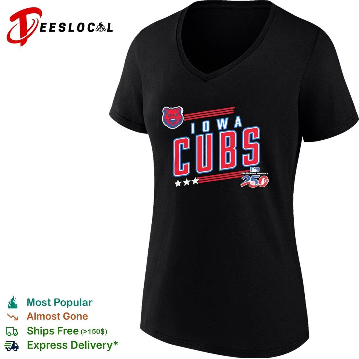 Iowa Cubs Celebrating America 250th Anniversary Unisex