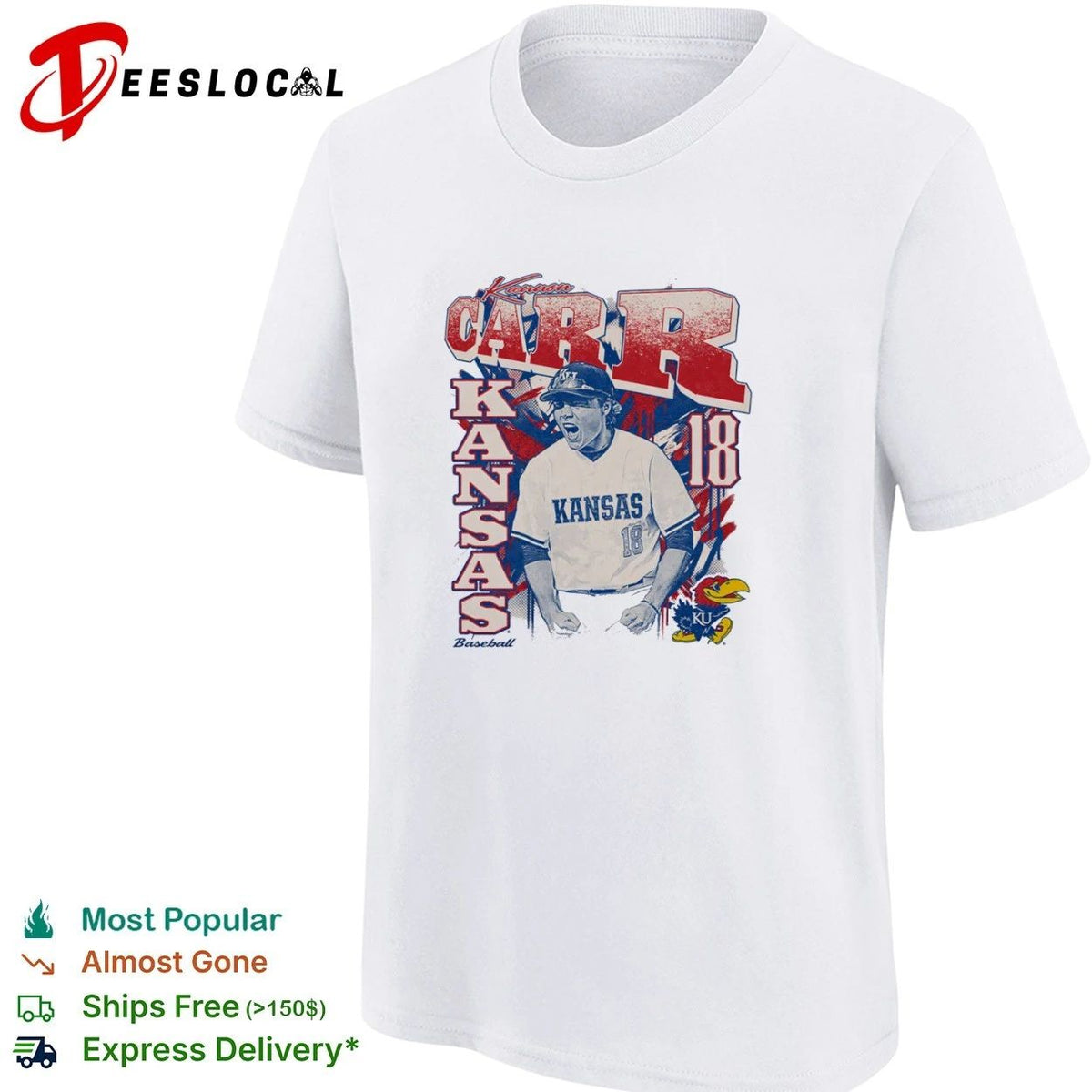 Kannon Carr Kansas Jayhawks Baseball 18 Unisex