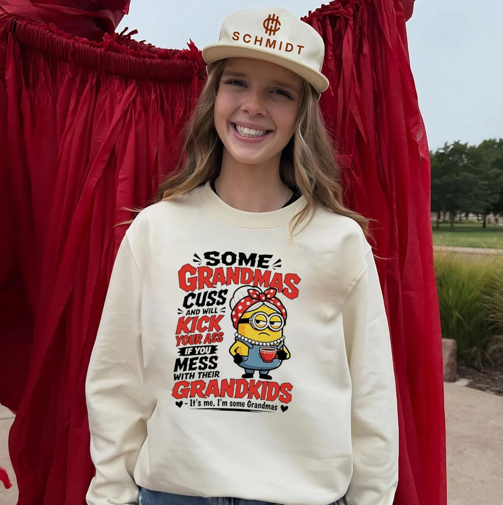 Some grandmas cuss and will kick your ass if you mess with their grandkids Minion shirt Unisex