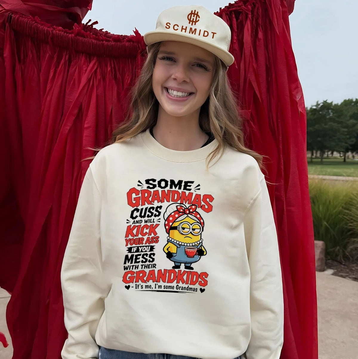 Some grandmas cuss and will kick your ass if you mess with their grandkids Minion shirt Unisex