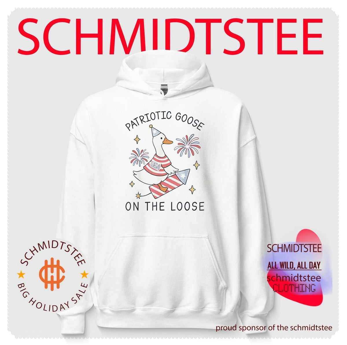 Patriotic Goose on the Loose Fourth of July shirt Unisex