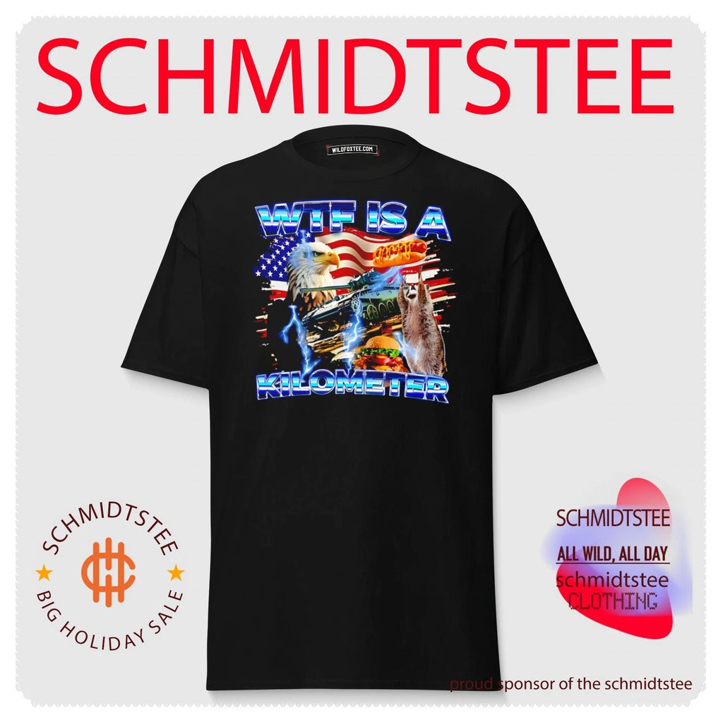 Wtf is a kilometer American flag shirt Unisex