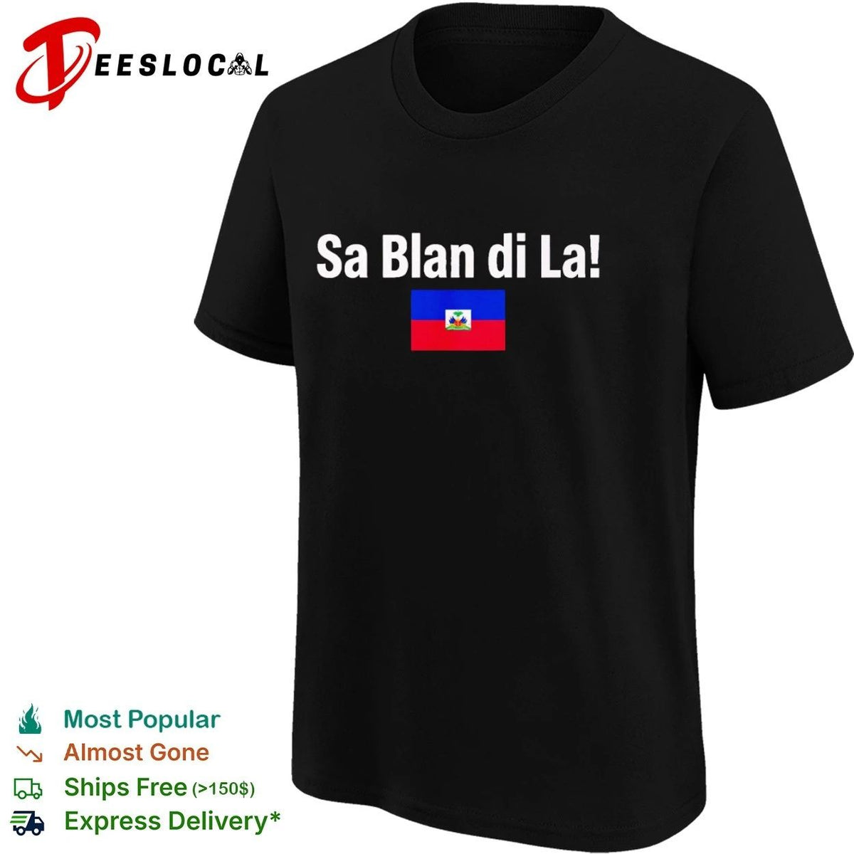 Sa Blan Di La Haiti Flag Haitian Caribbean Unisex