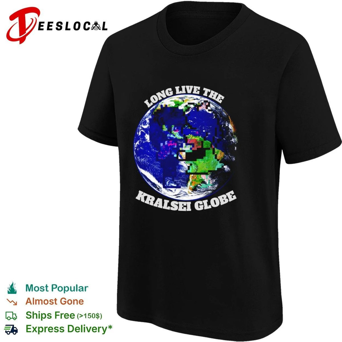 Long Live the Kralsei Globe Earth Pixel Art Unisex