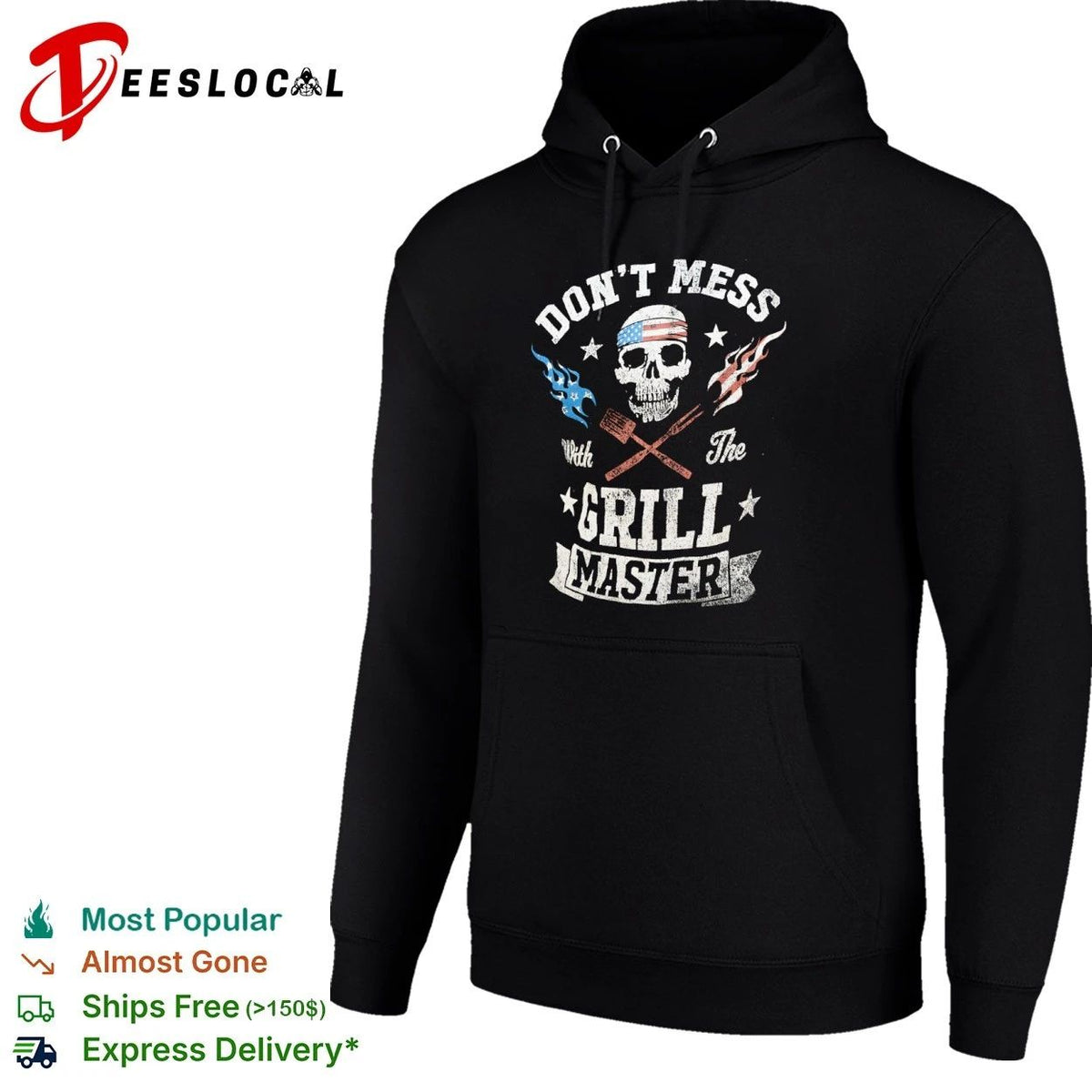 Don’t Mess with the Grill Master Skull American Flag Unisex