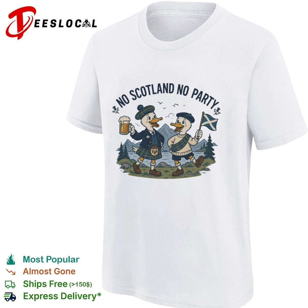 No Scotland No Party Funny Duck Scottish Pride Unisex