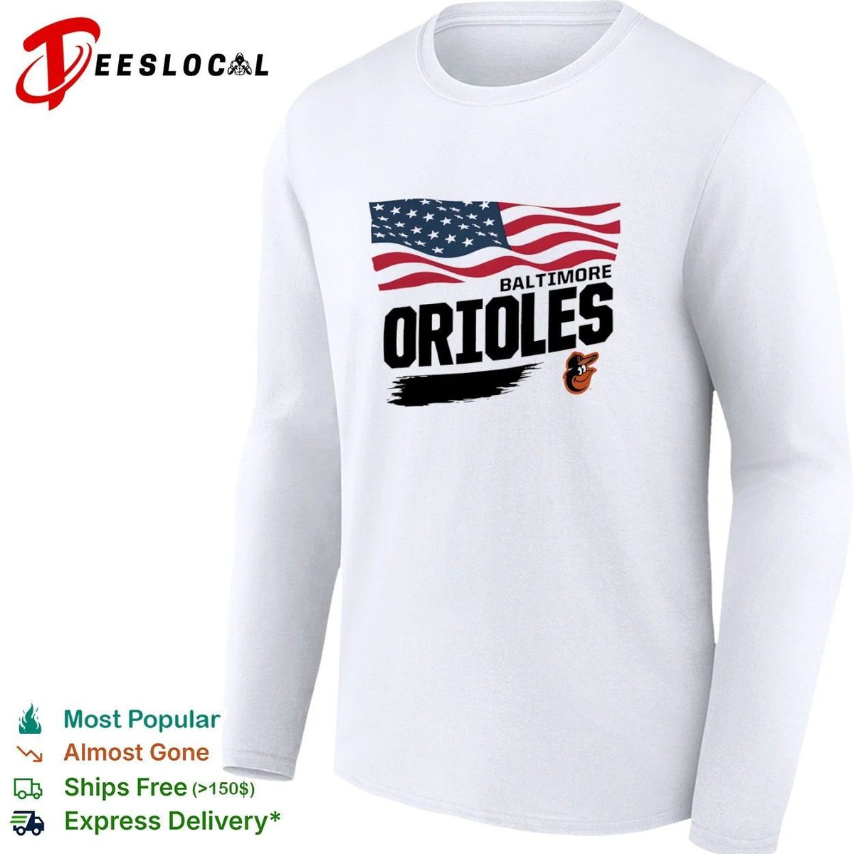Baltimore Orioles Waving Flag Baltimore Orioles Unisex