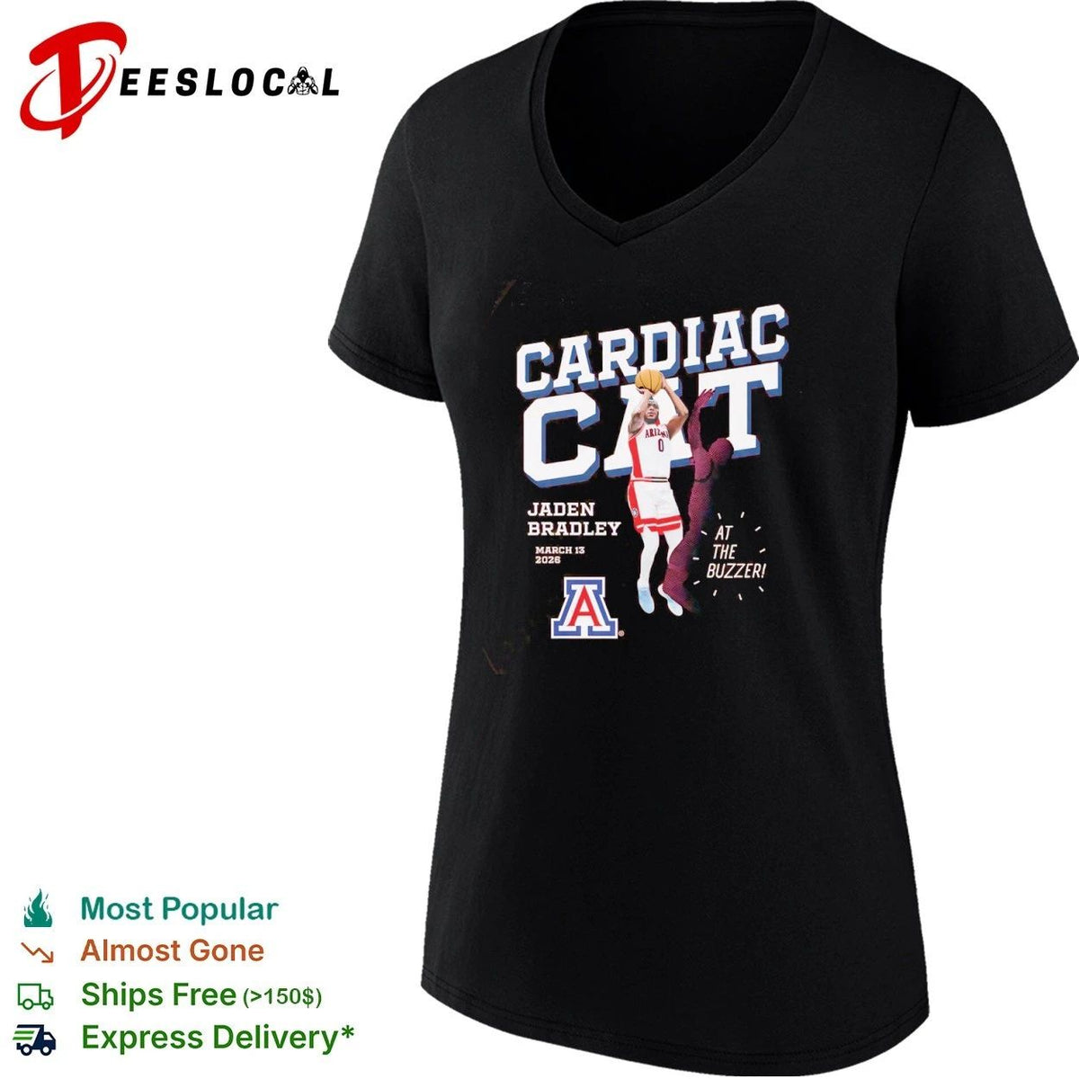 Jaden Bradley Arizona Wildcats Cardiac Cat at the Buzzer March 13 2026 Unisex
