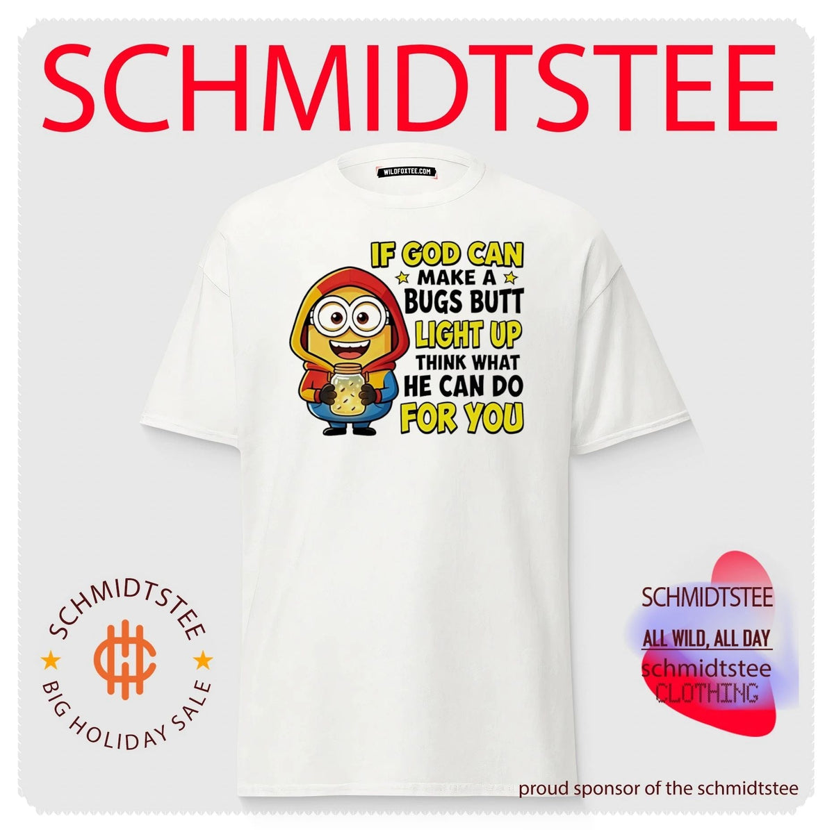 If God can make a bugs butt light up think what he can do for you Minion shirt Unisex