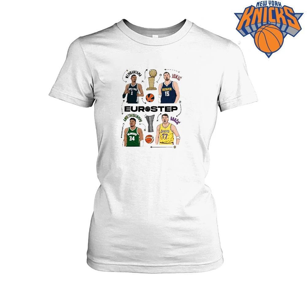 Eurostep Basketball Stars Wembanyama Jokic Antetokounmpo Doncic Cartoon shirt Unisex