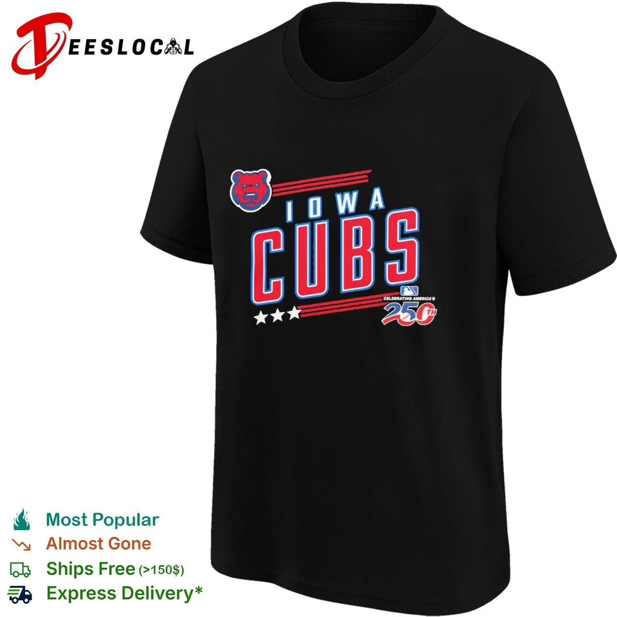 Iowa Cubs Celebrating America 250th Anniversary Unisex