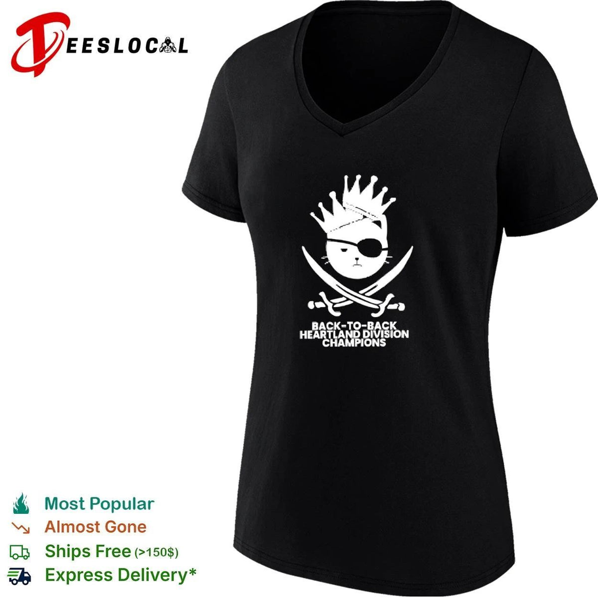 Back-to-Back Heartland Division Champions Cat Pirate Unisex