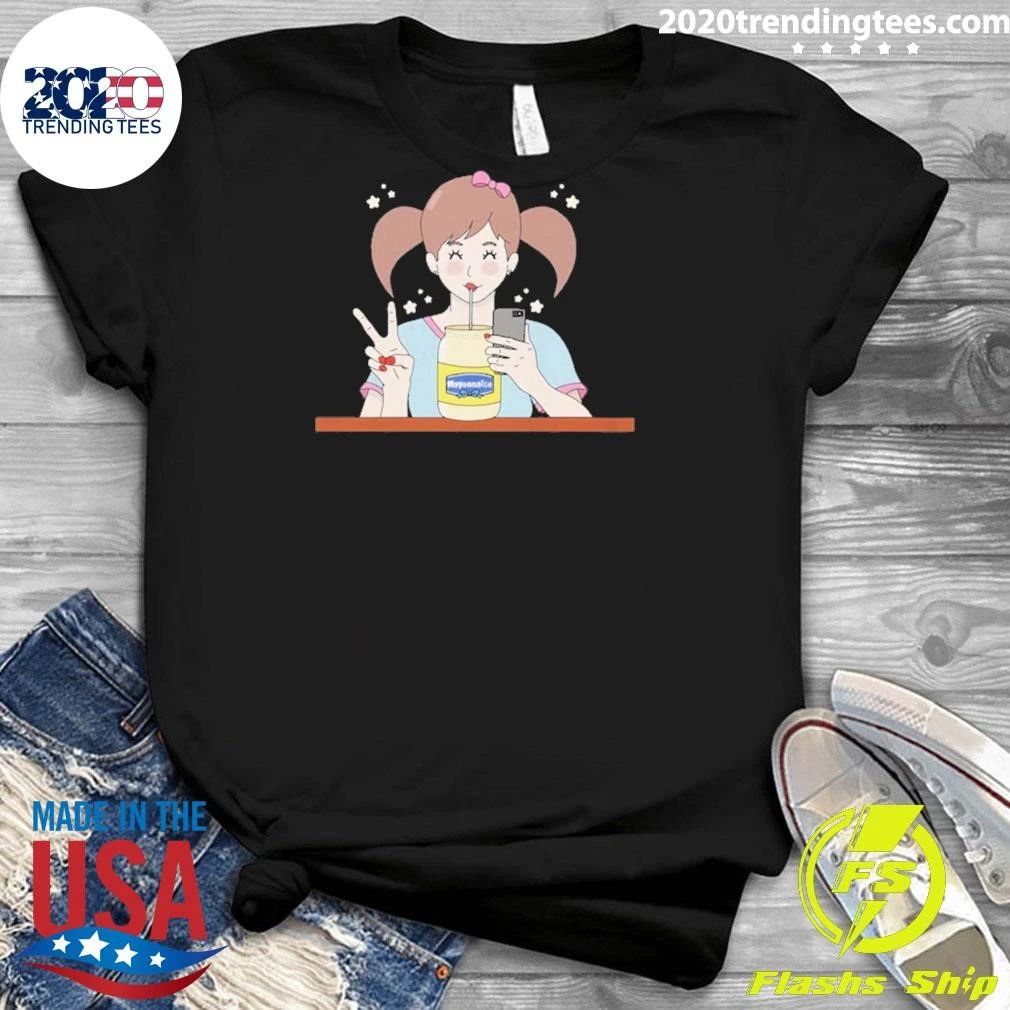 Girl Drinking Mayo Tee Shirt