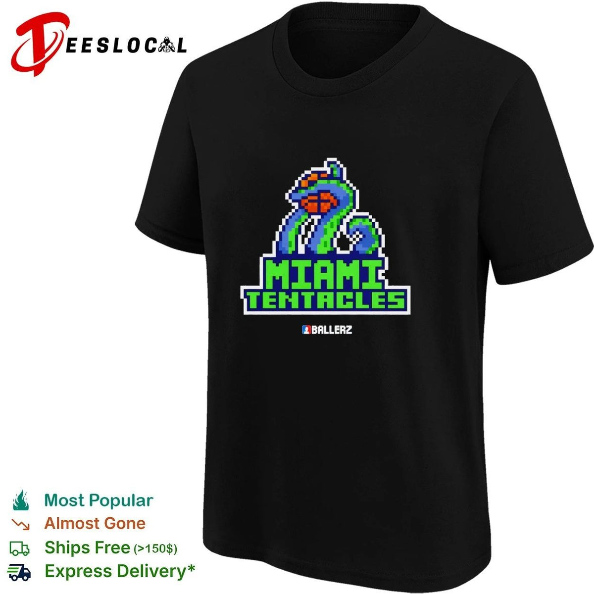 Miami Tentacles Ballerz basketball pixel art Unisex