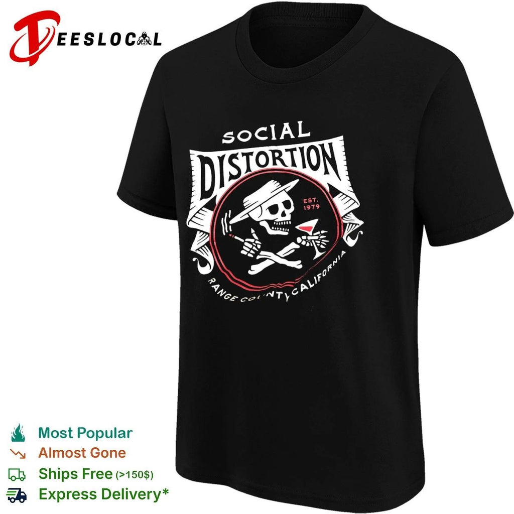 Social Distortion Est 1979 Range County California Skull Martini Unisex