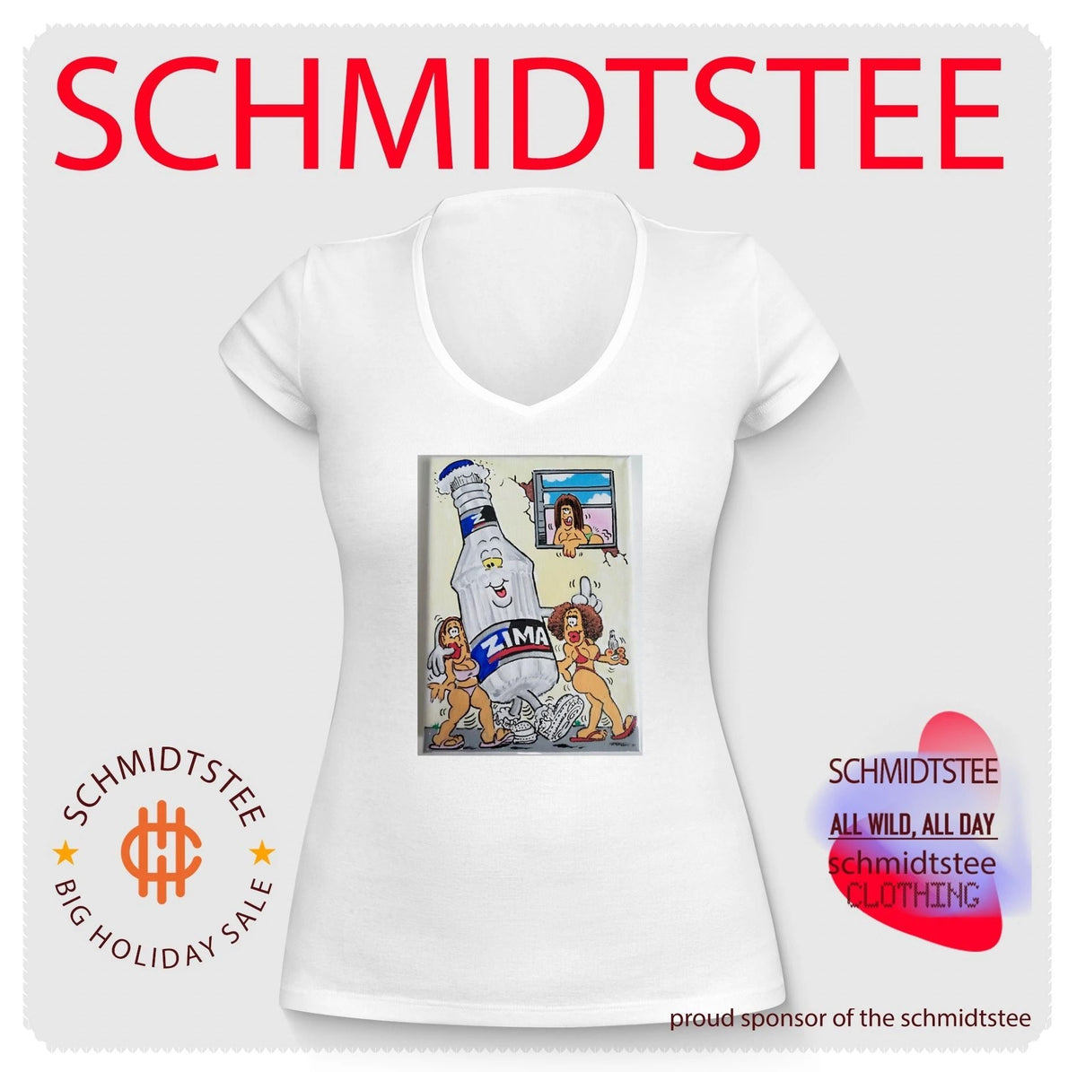 Zima Bottle Cartoon with Women 90s alcohol shirt Unisex