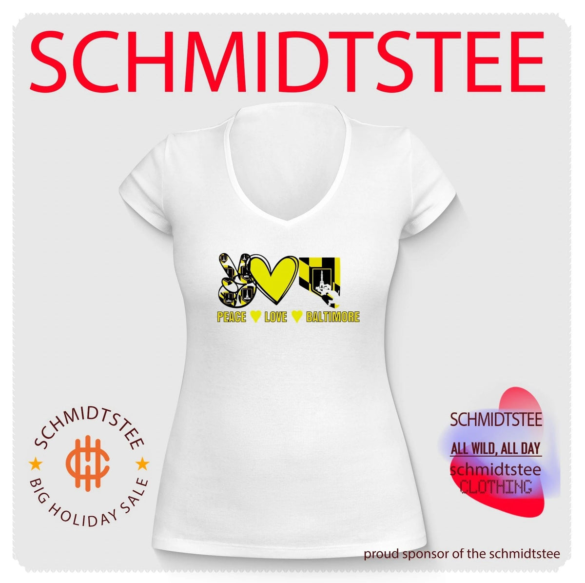 Peace Love Baltimore Maryland Flag Charm City shirt Unisex