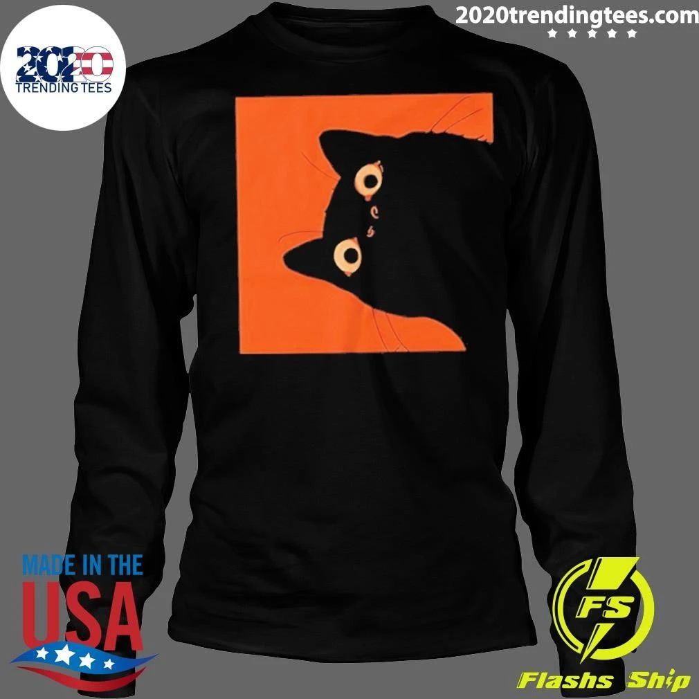 Cute Black Cat Peeking Shirt