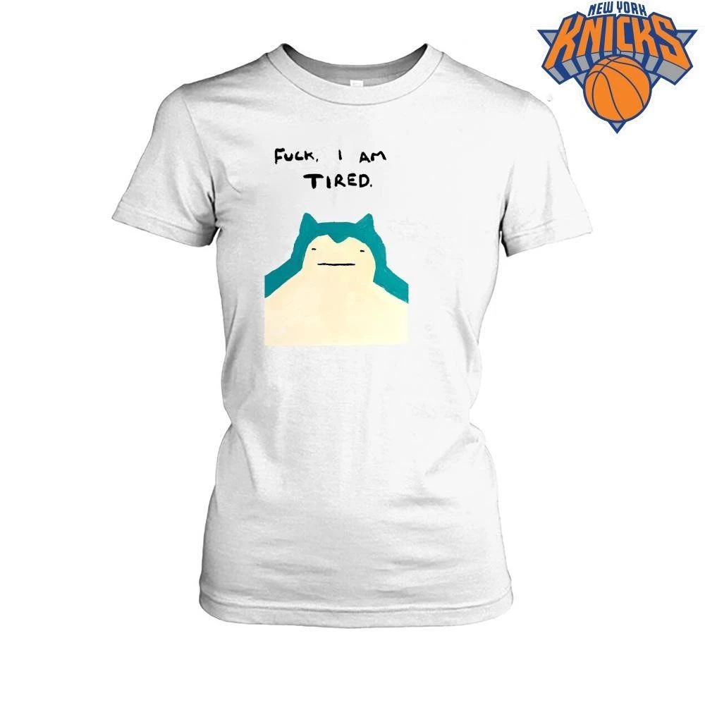 Fuck I Am Tired Snorlax Bootleg Painting Funny Meme Relatable Quirky Shirt Unisex