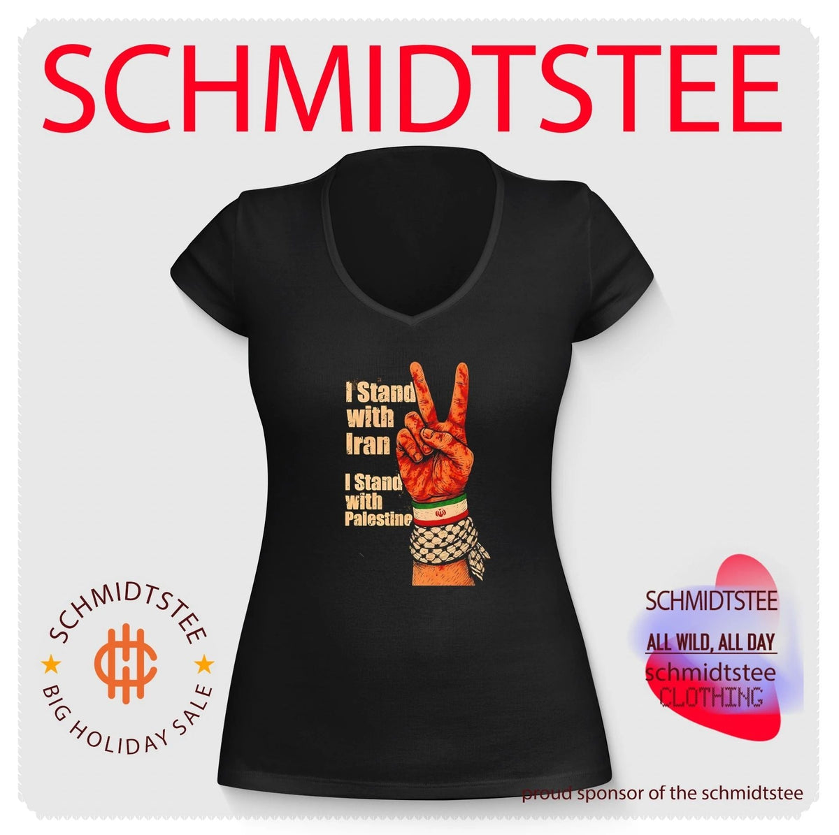 I stand with Iran I stand with Palestine hand gesture shirt Unisex