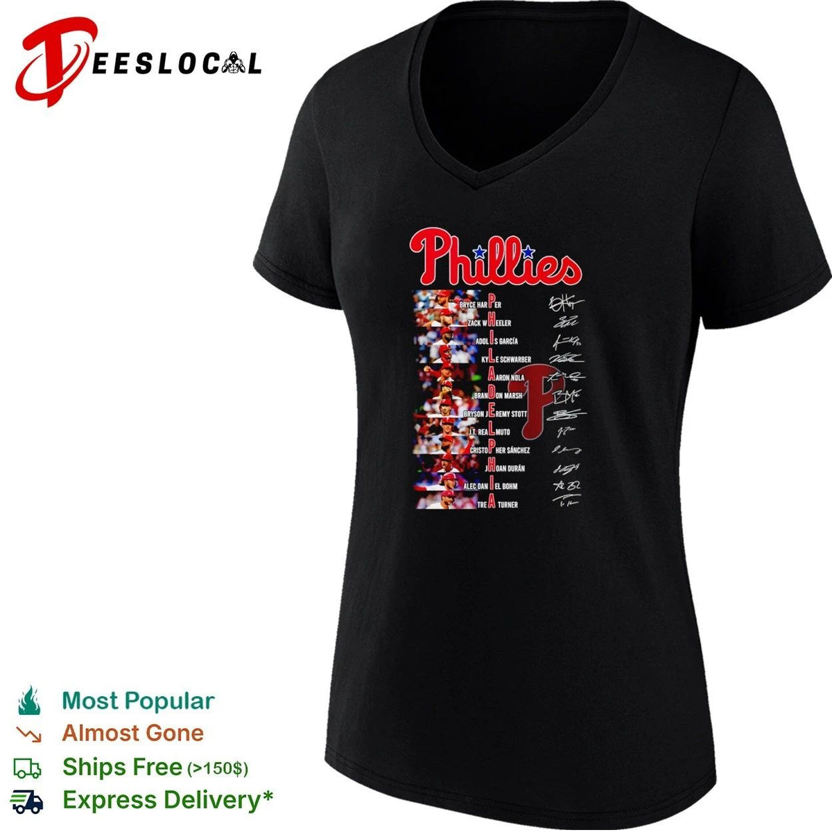 Philadelphia Phillies Roster Players Names and Signatures Unisex