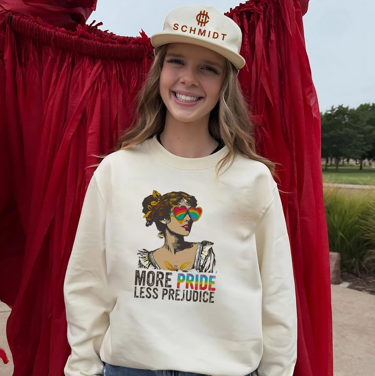 More Pride Less Prejudice LGBTQ Rainbow Heart Sunglasses shirt Unisex