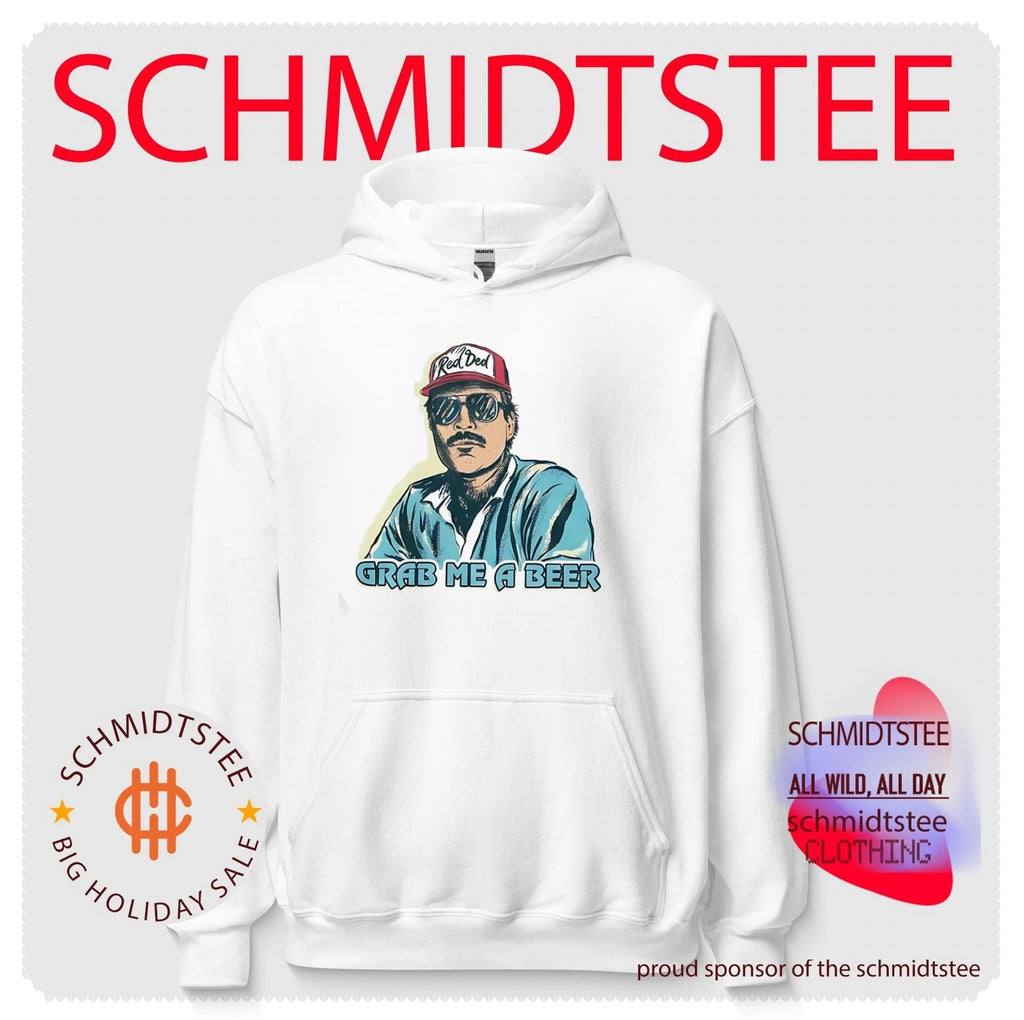 Grab Me a Beer Red Ded mustache man retro style shirt Unisex