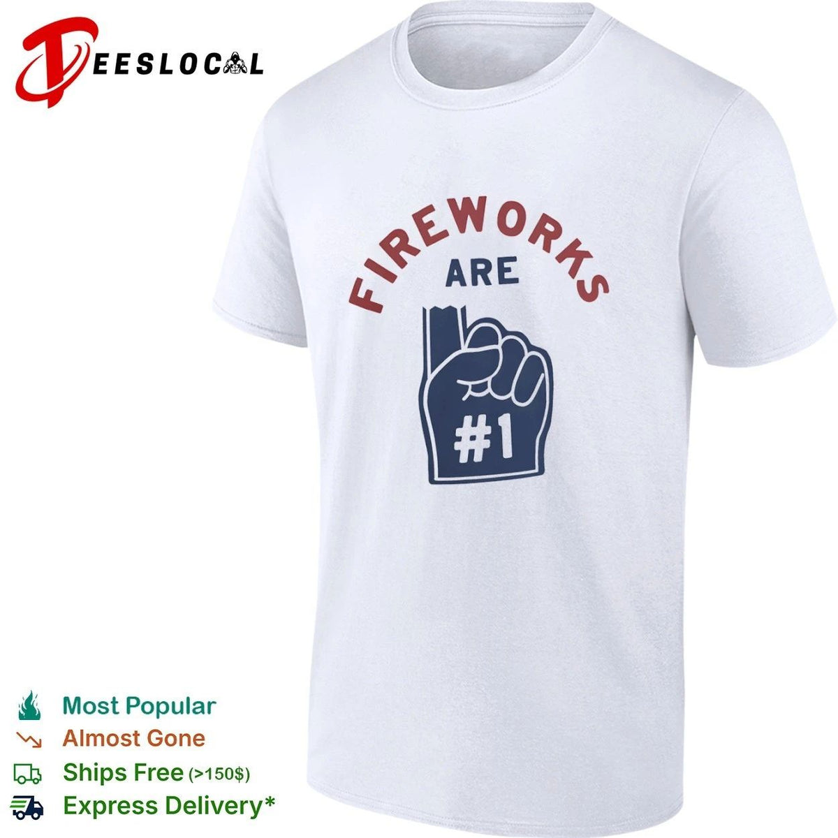 Fireworks Are Number 1 Blown Up Foam Finger 4th of July Unisex